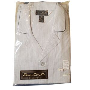 ElevenSixySix Vintage Mens Pajama Set Blue/White Sz Large NEW